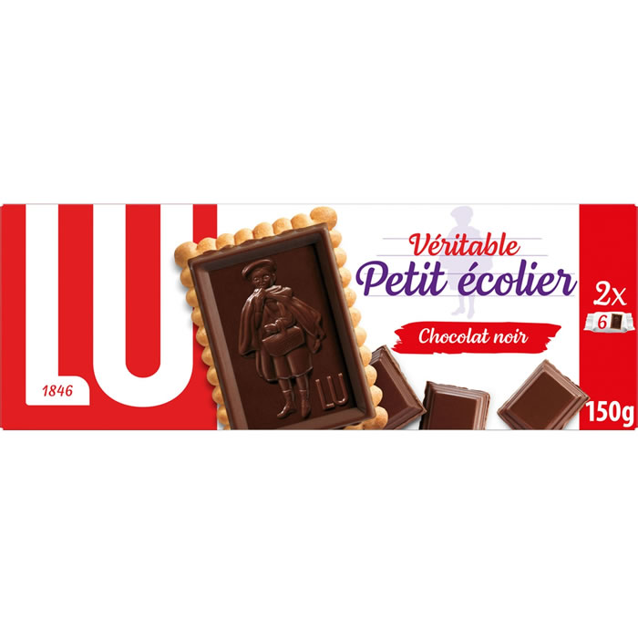 PETIT ECOLIER Biscuits petit beurre avec tablette de chocolat noir