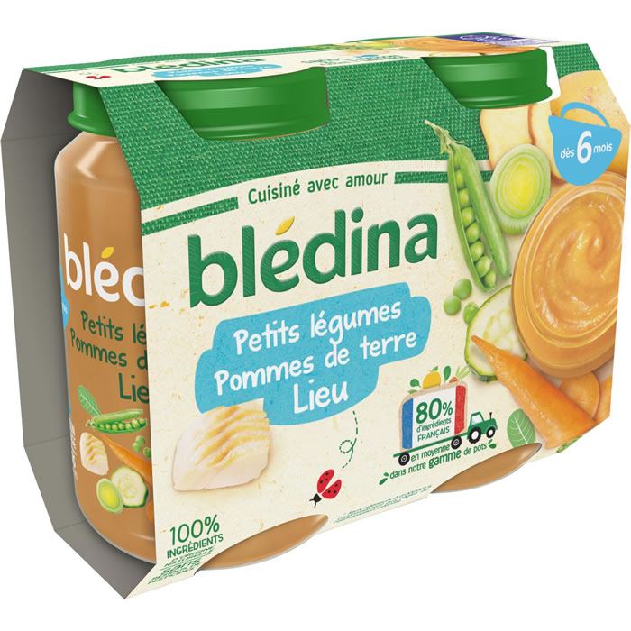 BLEDINA – Petits légumes, pommes de terre et lieu dès 6 mois 2 x 200 g