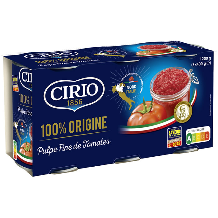 CIRIO – Pulpe fine de tomates des Pouilles 3x400g
