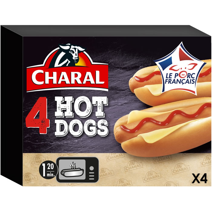 CHARAL – Hot dog de porc au ketchup et fromage (4 x 125g)