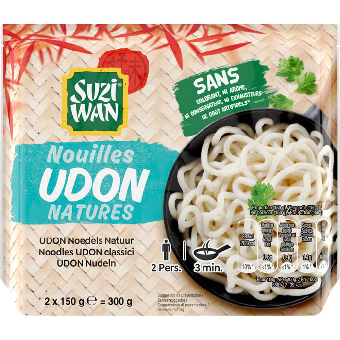 SUZI-WAN Nouilles udon nature 2x150g