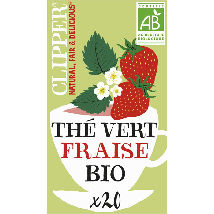 CLIPPER Thé vert et fraise bio (35g)