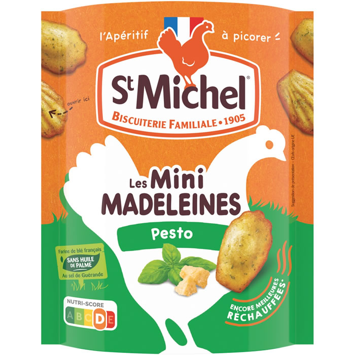 ST MICHEL Mini madeleines moelleuses au pesto basilic 100g
