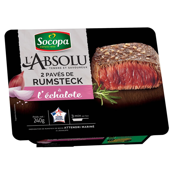 SOCOPA L’Absolu – Pavés de rumsteck à l’échalote 2 x 120 g