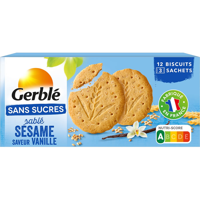 GERBLE – Biscuits sans sucres sésame et vanille 130g
