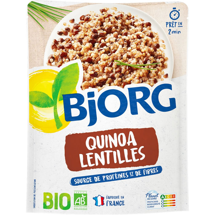 BJORG Quinoa et lentilles au micro-ondes bio 250g