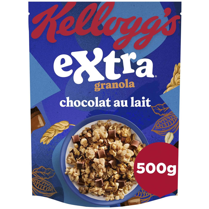KELLOGG’S Extra – Céréales pépites aux morceaux de chocolat au lait 500 g