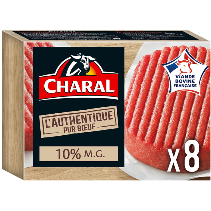CHARAL – Steaks hachés pur boeuf 10% M.G 8x125g