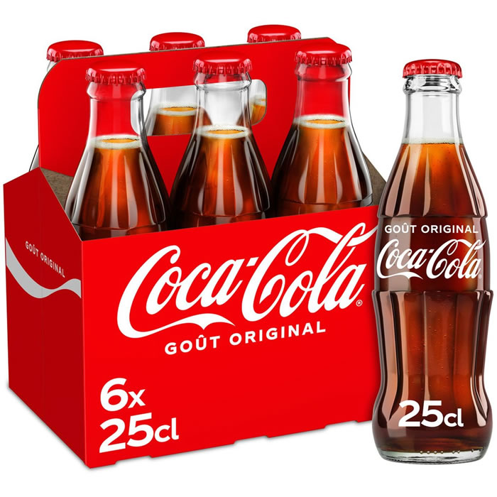 COCA-COLA – Boisson gazeuse aux extraits végétaux Original 6 x 25 cl