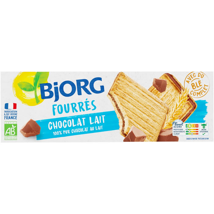 BJORG – Biscuits fourrés au chocolat au lait bio 225 g