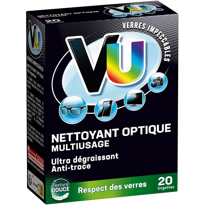 VU Lingettes nettoyantes multi-usage pour lunettes x20