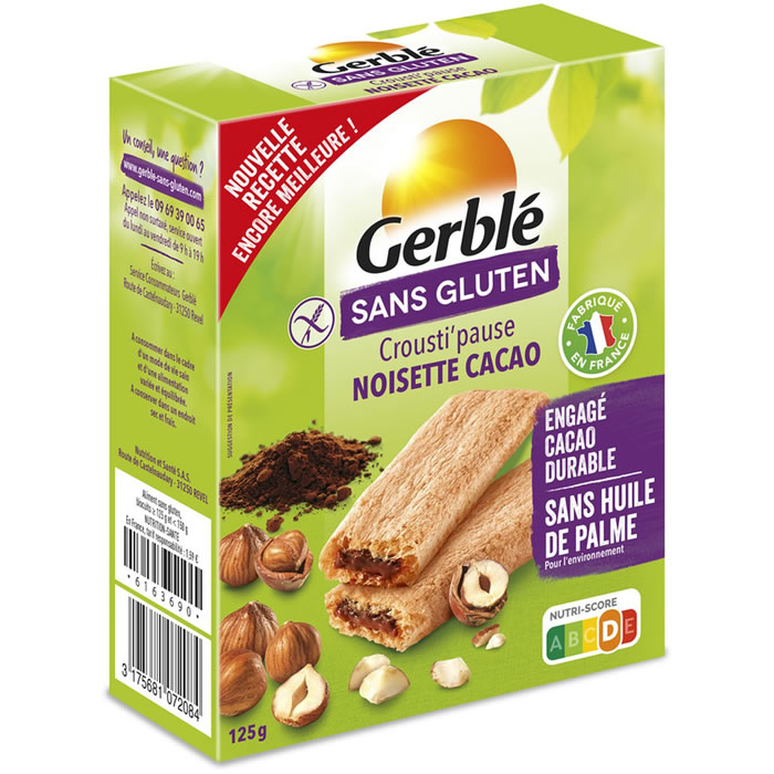 GERBLE – Biscottes fourrées au cacao et noisettes 130 g