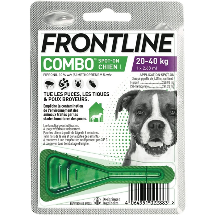 FRONTLINE Combo Pipette pour chien anti-puces et anti-tiques 20–40 kg