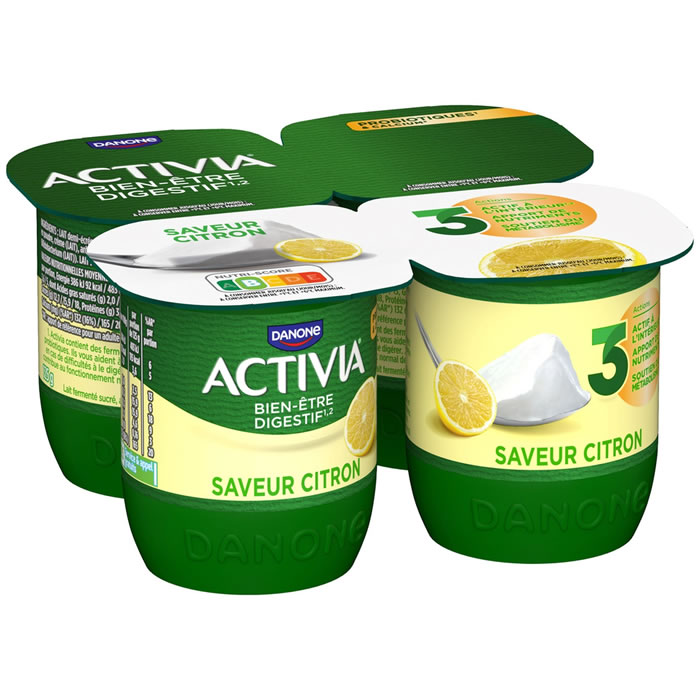 ACTIVIA – Yaourts bifidus au citron 4 x 125 g