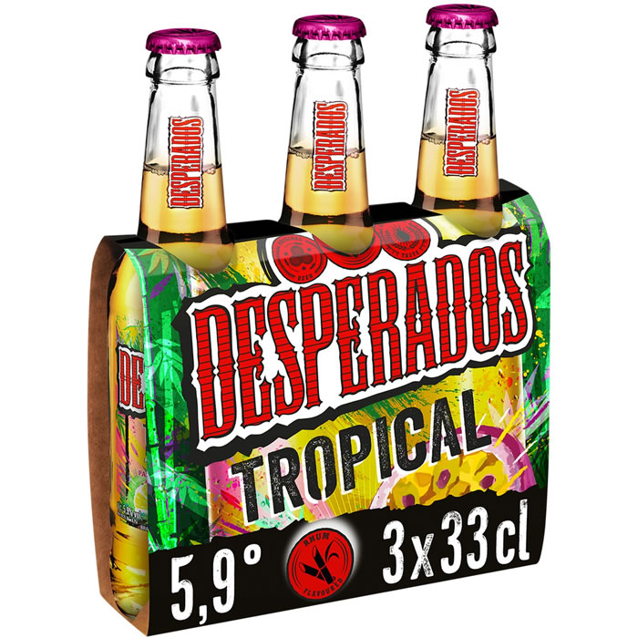 DESPERADOS – Tropical Bière aromatisée rhum, passion, citron vert 3 x 33 cl