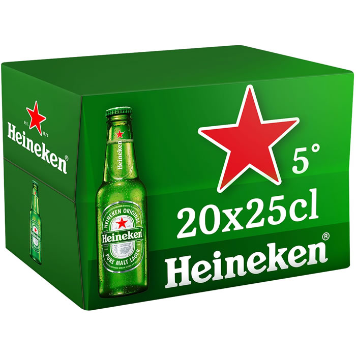 HEINEKEN – Bière blonde 20 x 25 cl