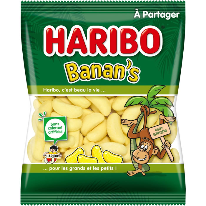 HARIBO Banan’s Bonbons gélifiés aromatisés à la banane 300g