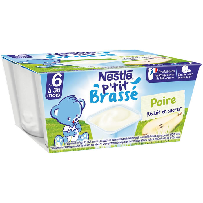 NESTLE P’tit Brassé – Dessert à la poire 4 x 100 g