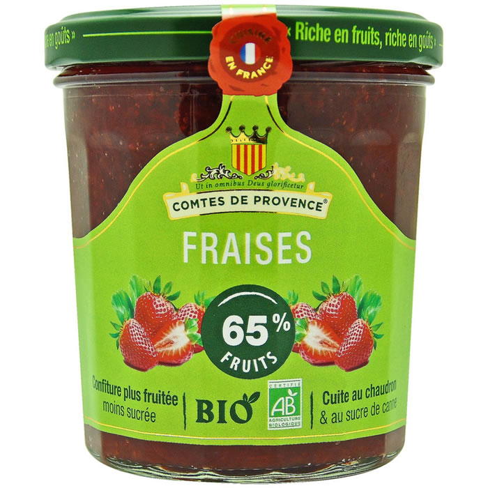 LES COMTES DE PROVENCE – Confiture de fraises à l’ancienne bio 350 g