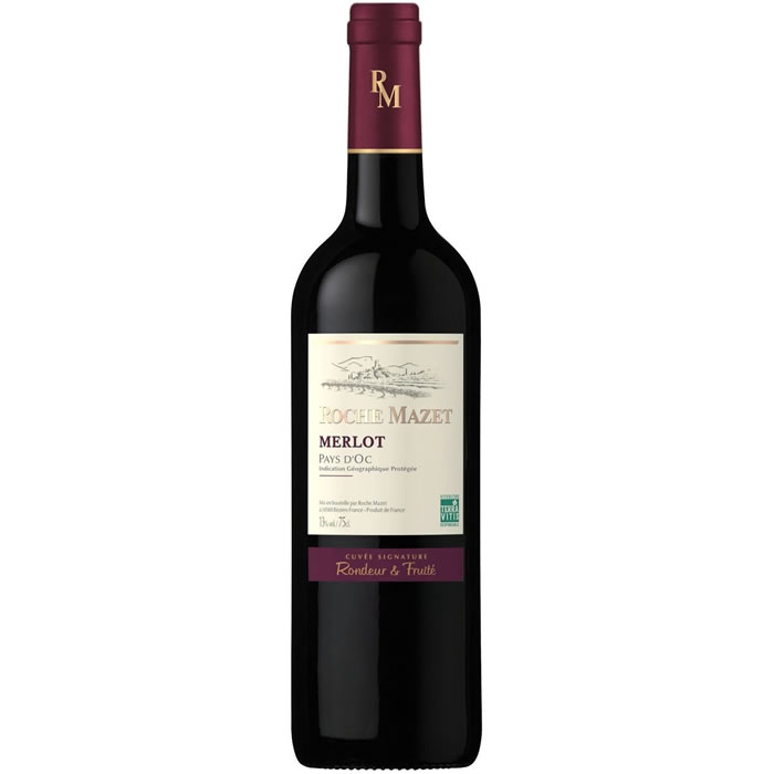 Vin rouge IGP PAYS D’OC Merlot Roche Mazet 75 cl