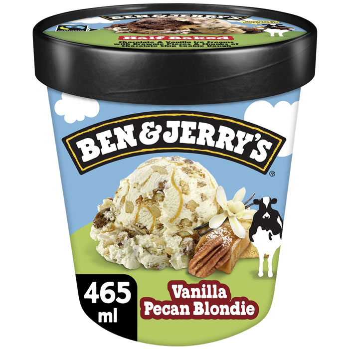 BEN & JERRY’S – Crème glacée à la vanille, noix de pécan et caramel