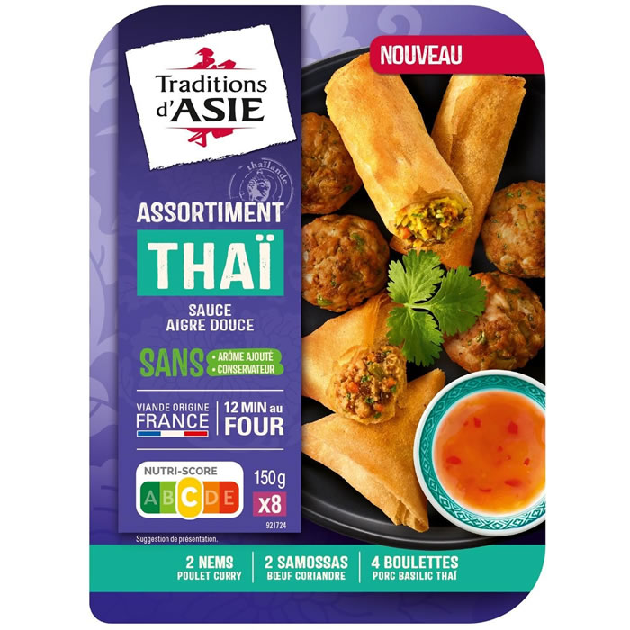 Traditions d’Asie – Assortiment de nems, samossas et boulettes 150g
