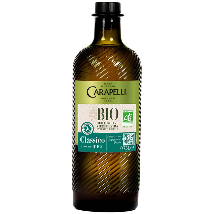 CARAPELLI – Huile d’olive vierge extra classique bio 75cl