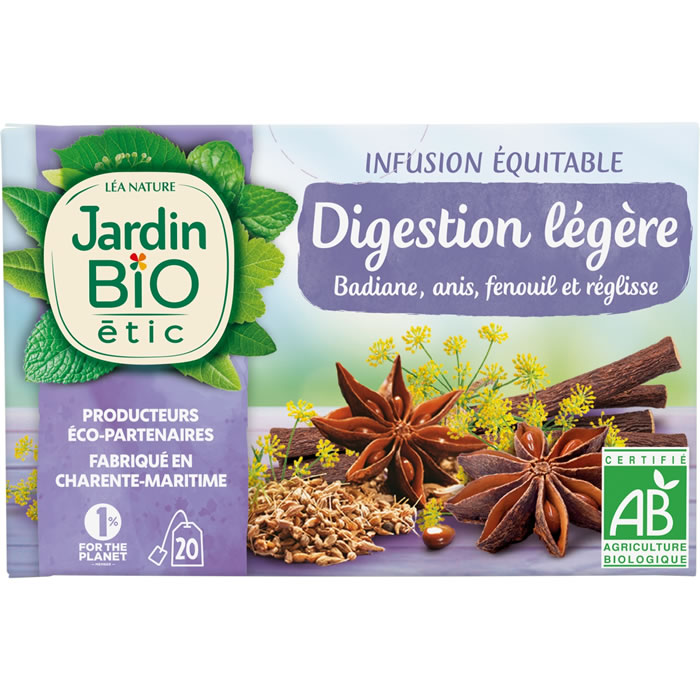 JARDIN BIO Étic Infusion digestion légère bio (20 sachets, 30g)