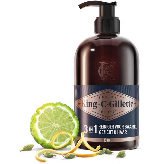 KING.C GILLETTE – Nettoyant barbe et visage 350 ml