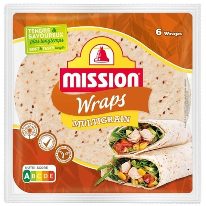 MISSION – Wraps de blé multigrains 370g