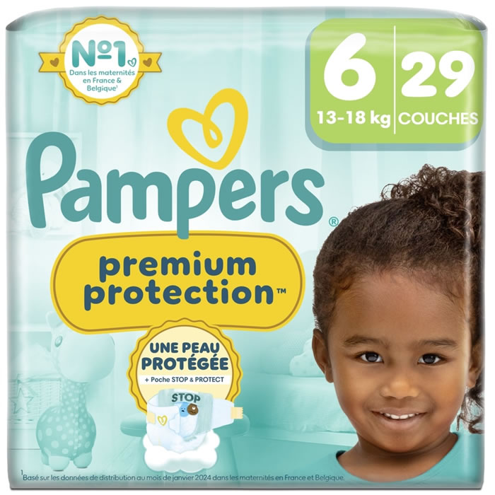 PAMPERS Premium Protection – Couches taille 6 (13-18 kg) 29 couches