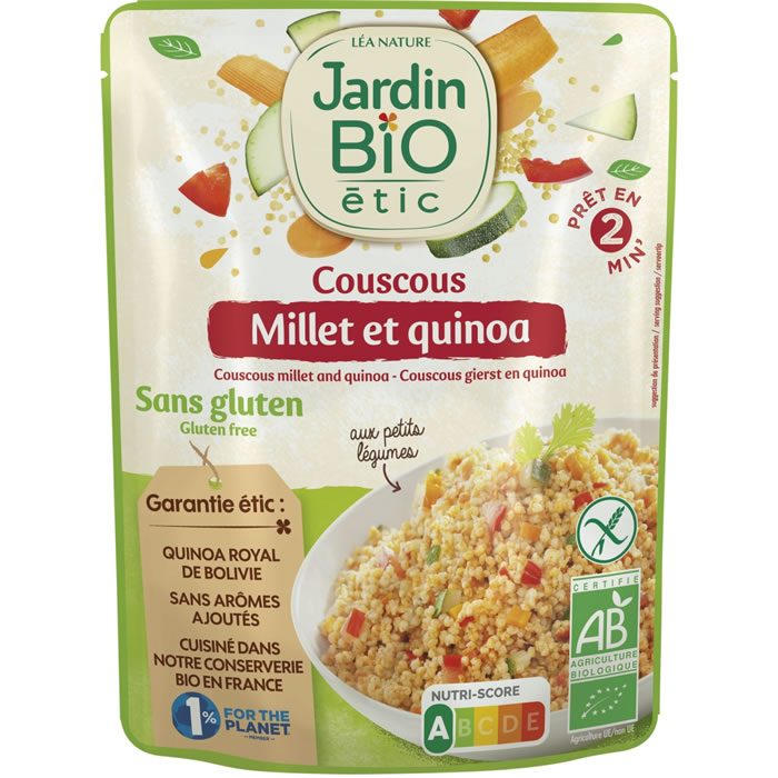 JARDIN BIO Étic – Couscous aux légumes, millet et quinoa micro-ondes bio