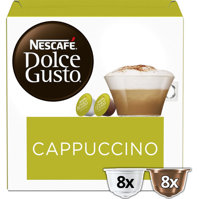 NESCAFE – Capsules de café cappuccino (Dolce Gusto) 8+8