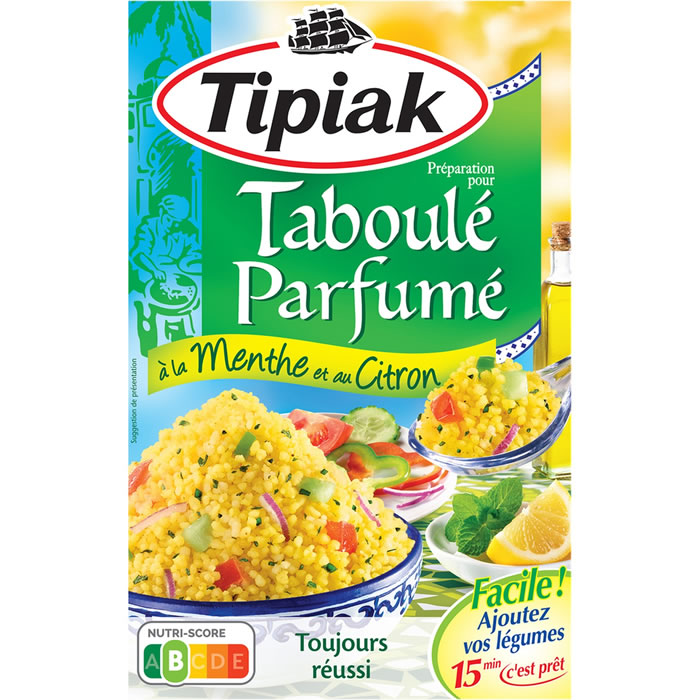 TIPIAK – Préparation pour taboulé parfumé à la menthe et au citron 2x175g