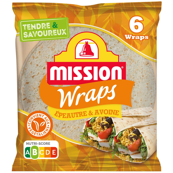 MISSION – Wraps de blé, épeautre et avoine 370g