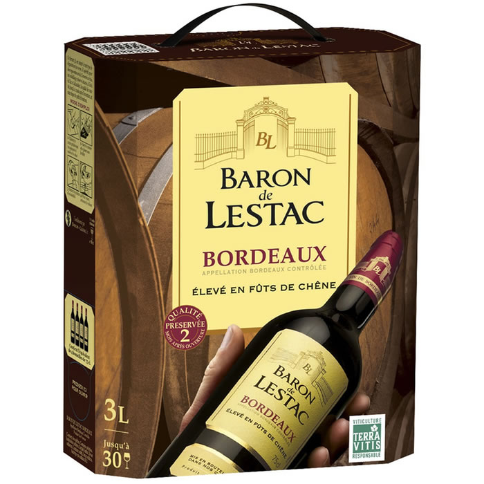 Vin rouge AOP BORDEAUX Baron de Lestac
