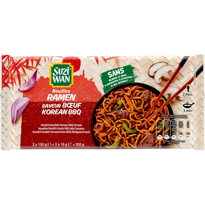 SUZI-WAN – Nouilles ramen saveur boeuf korean barbecue 320g