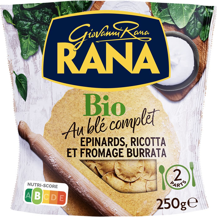 GIOVANNI RANA – Raviolis au épinard, ricotta et fromage burrata bio 250g