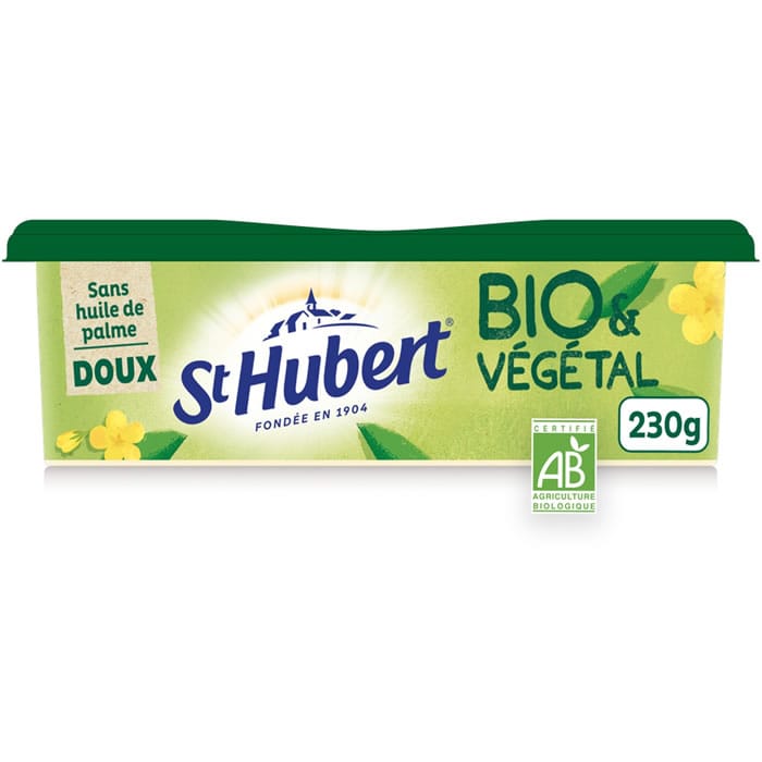 ST HUBERT Margarine doux pour tartine et cuisson bio – 230g