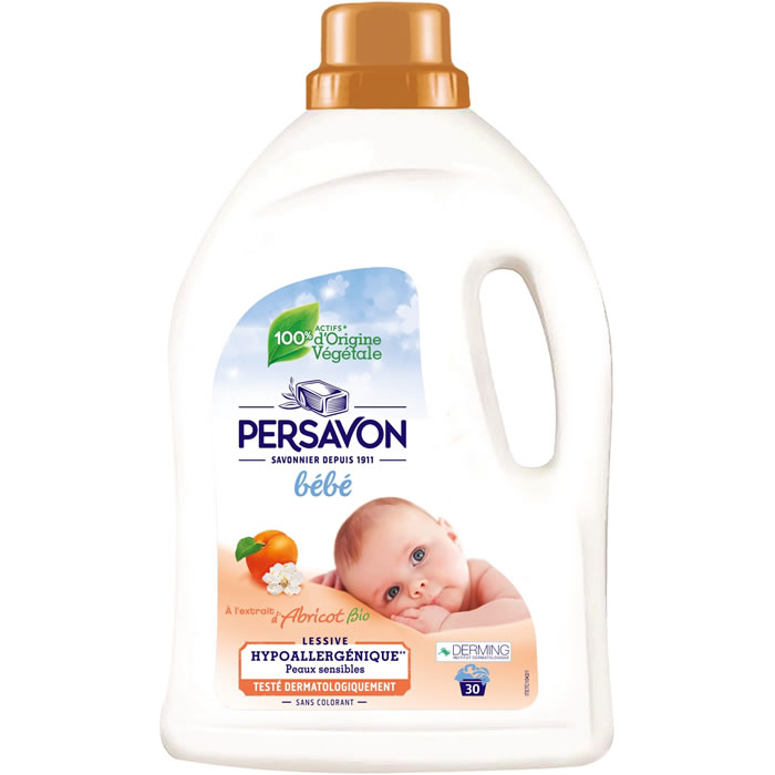 PERSAVON Bébé Lessive hypoallergénique abricot bio 1,5 L