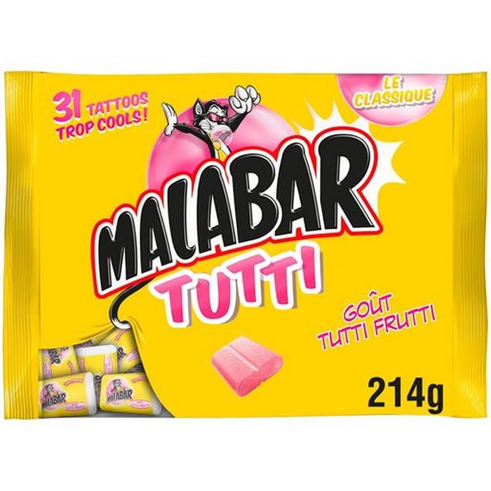 MALABAR Chewing-gum tutti frutti 214g