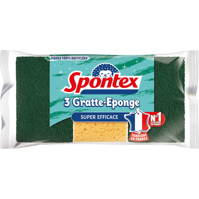 SPONTEX Eponges grattantes 3 éponges