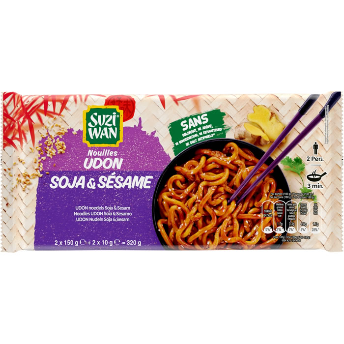 SUZI-WAN – Nouilles udon soja et sésame 320g