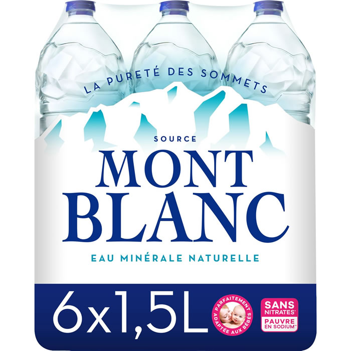 MONT BLANC – Eau minérale naturelle 6 x 1,5 L