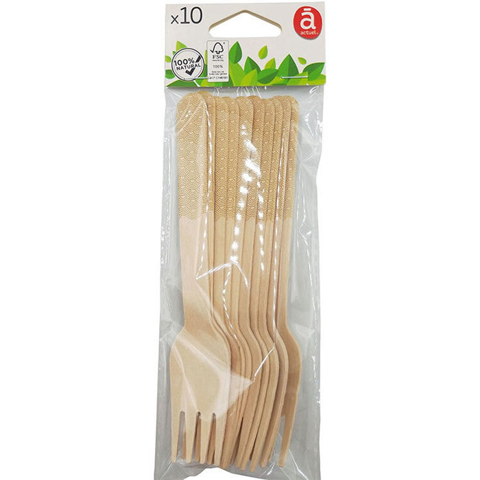 ACTUEL Fourchettes en bois (10 pièces)