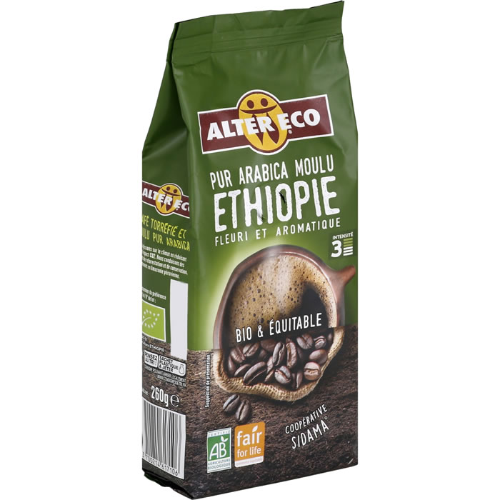 ALTER ECO Ethiopie – Café moulu pur arabica bio 260g