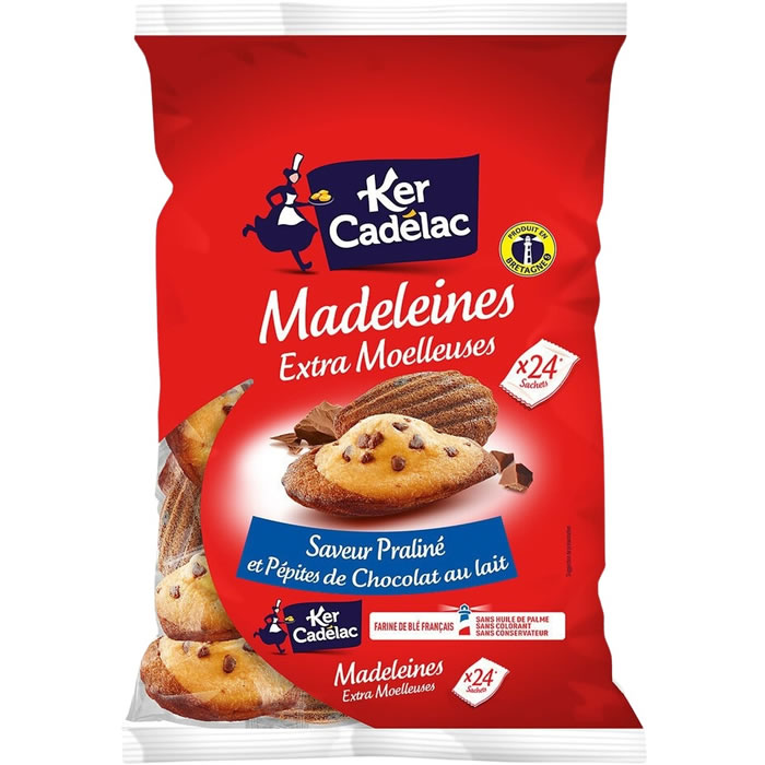 KER CADELAC – Madeleines praliné aux pépites de chocolat au lait 528 g