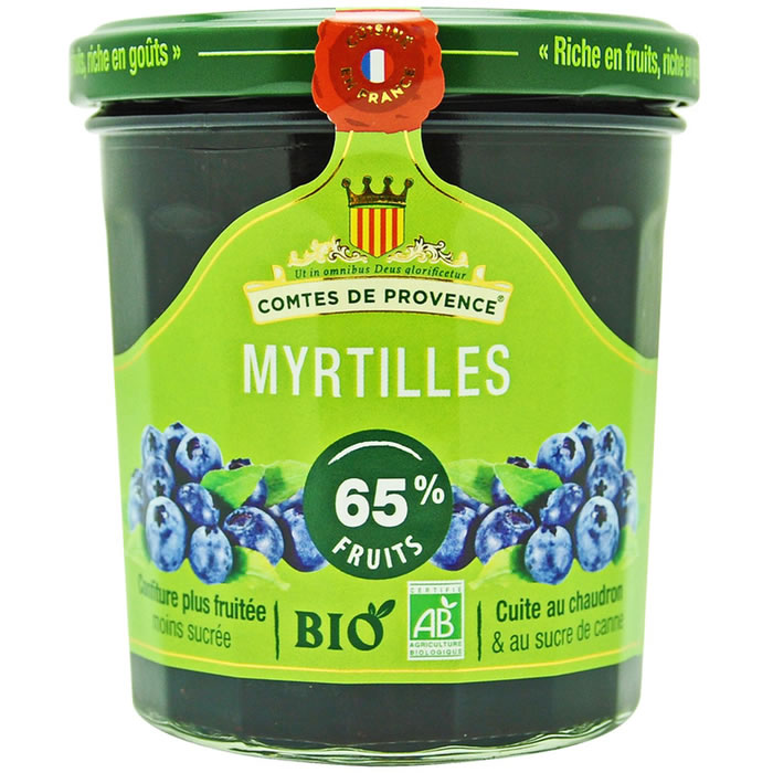 LES COMTES DE PROVENCE – Confiture de myrtilles bio 350 g
