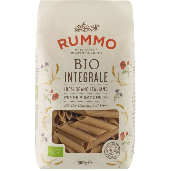 RUMMO – Penne rigate n°66 au blé complet bio 500g