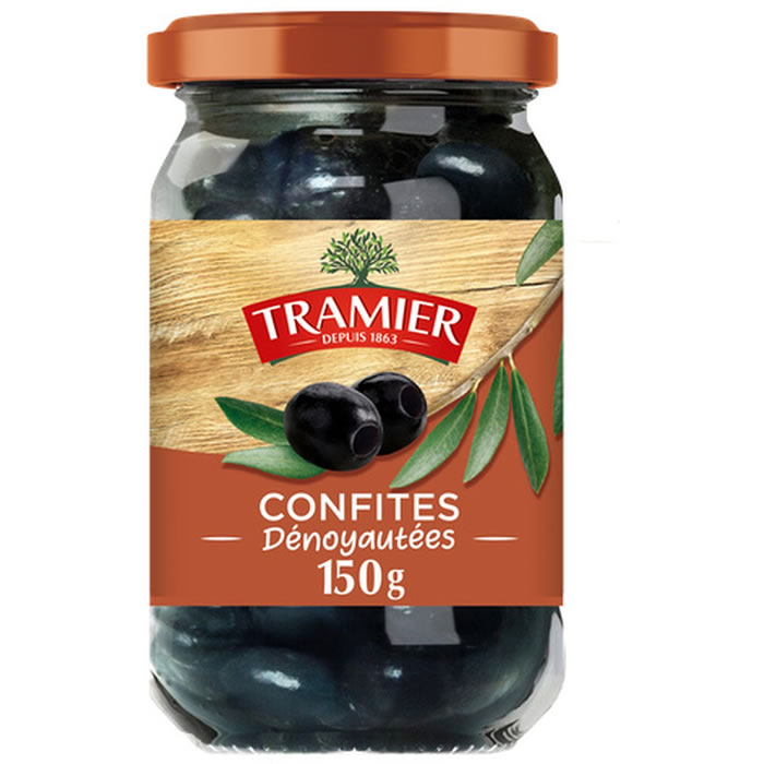TRAMIER – Olives noires confites dénoyautées 150g